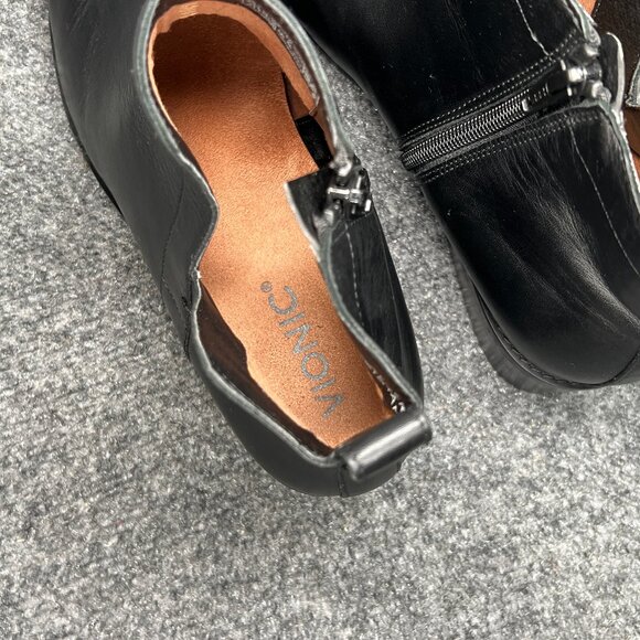 Vionic Clara Ankle Boots Women's Size 9 Black Leather Weather Resistant Booties - Picture 9 of 15